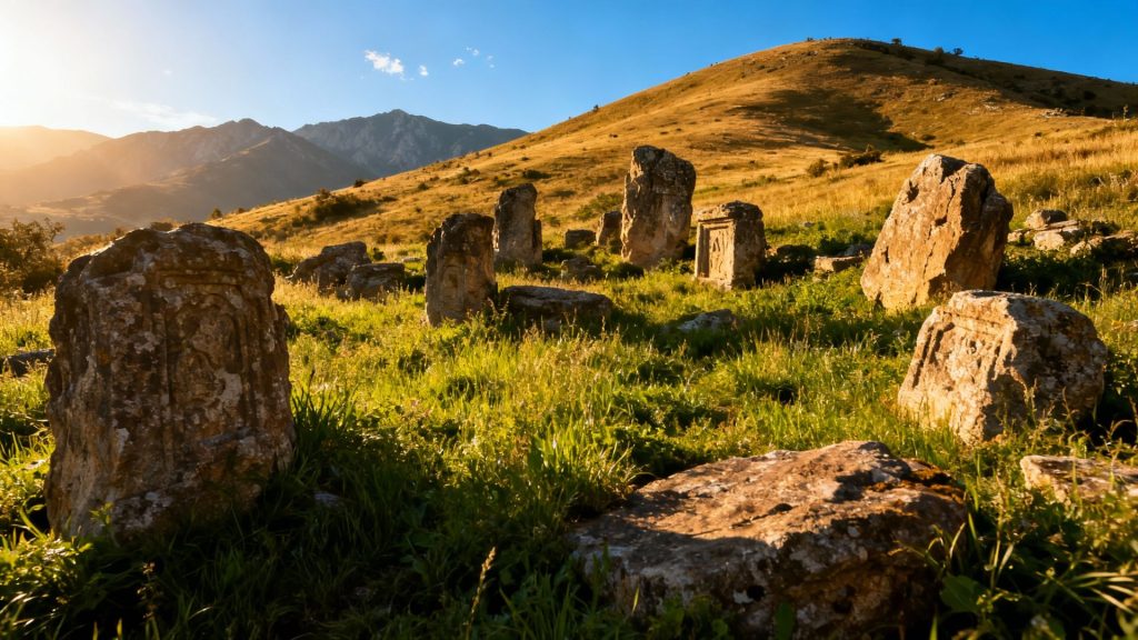 Silent Conversations with Sunlit Hills: Where Ancient Stones Whisper Stories of the Earth