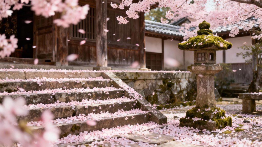 Whispers of Timeless Stones: Kyoto's Embrace Where Cherry Blossoms Dance with Ancient Echoes