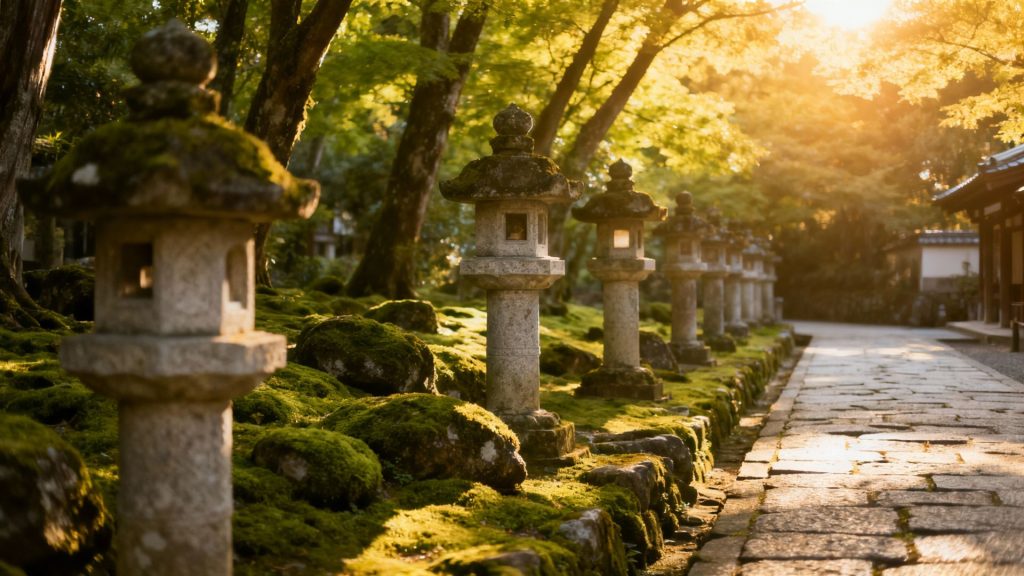 Echoes of Serenity: Where Stone Lanterns Guard Whispers of Ages Past in Kyoto's Embrace